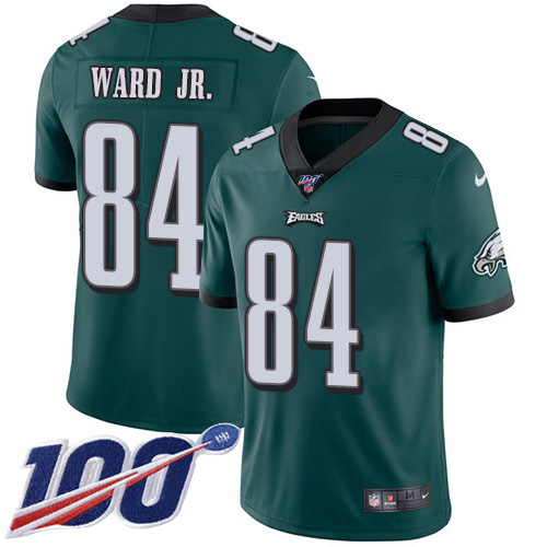 Nike Eagles #84 Greg Ward Jr. Green Team Color Men's Stitched NFL 100th Season Vapor Untouchable Limited Jersey Nike Eagles #84 Greg Ward Jr. Green Team Color Men's Stitched NFL 100th Season Vapor Untouchable Limited Jersey