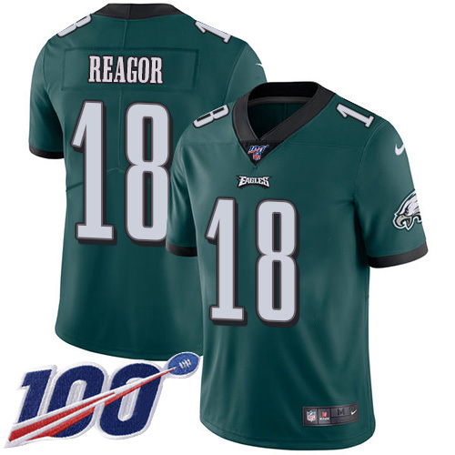 Nike Eagles #18 Jalen Reagor Green Team Color Men's Stitched NFL 100th Season Vapor Untouchable Limited Jersey Nike Eagles #18 Jalen Reagor Green Team Color Men's Stitched NFL 100th Season Vapor Untouchable Limited Jersey