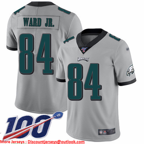 Nike Eagles #84 Greg Ward Jr. Silver Men's Stitched NFL Limited Inverted Legend 100th Season Jersey Nike Eagles #84 Greg Ward Jr. Silver Men's Stitched NFL Limited Inverted Legend 100th Season Jersey
