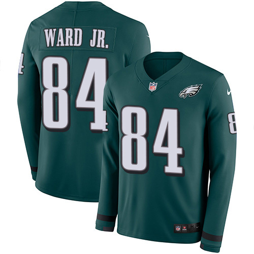 Nike Eagles #84 Greg Ward Jr. Green Team Color Men's Stitched NFL Limited Therma Long Sleeve Jersey Nike Eagles #84 Greg Ward Jr. Green Team Color Men's Stitched NFL Limited Therma Long Sleeve Jersey