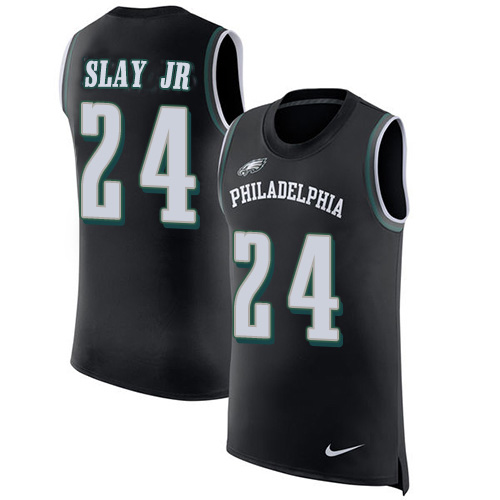 Nike Eagles #24 Darius Slay Jr Black Alternate Men's Stitched NFL Limited Rush Tank Top Jersey Nike Eagles #24 Darius Slay Jr Black Alternate Men's Stitched NFL Limited Rush Tank Top Jersey