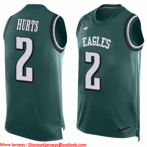 Nike Eagles #2 Jalen Hurts Green Team Color Men's Stitched NFL Limited Tank Top Jersey Nike Eagles #2 Jalen Hurts Green Team Color Men's Stitched NFL Limited Tank Top Jersey