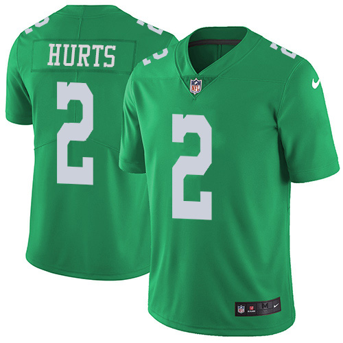 Nike Eagles #2 Jalen Hurts Green Men's Stitched NFL Limited Rush Jersey Nike Eagles #2 Jalen Hurts Green Men's Stitched NFL Limited Rush Jersey