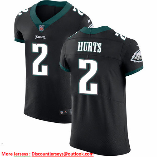 Nike Eagles #2 Jalen Hurts Black Alternate Men's Stitched NFL New Elite Jersey Nike Eagles #2 Jalen Hurts Black Alternate Men's Stitched NFL New Elite Jersey