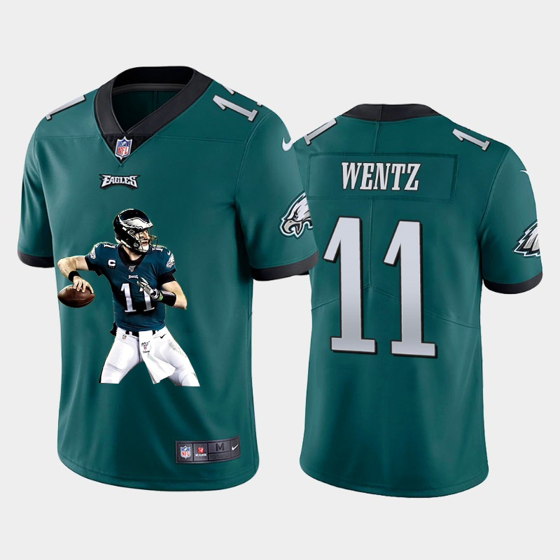 Nike Eagles 11 Carson Wentz Green Player Name Logo Vapor Untouchable Limited Jersey Nike Eagles 11 Carson Wentz Green Player Name Logo Vapor Untouchable Limited Jersey