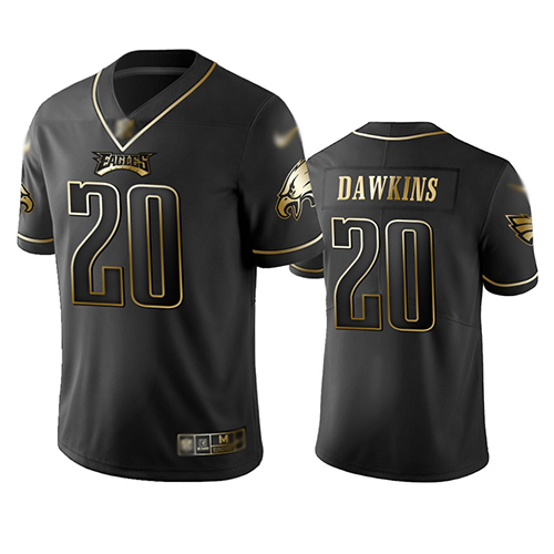 Eagles #20 Brian Dawkins Black Men's Stitched Football Limited Golden Edition Jersey Eagles #20 Brian Dawkins Black Men's Stitched Football Limited Golden Edition Jersey