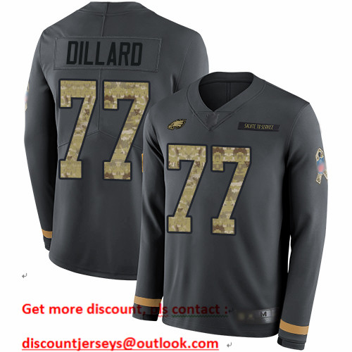 Eagles #77 Andre Dillard Anthracite Salute to Service Men's Stitched Football Limited Therma Long Sleeve Jersey Eagles #77 Andre Dillard Anthracite Salute to Service Men's Stitched Football Limited Therma Long Sleeve Jersey