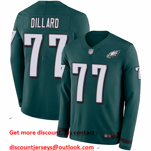 Eagles #77 Andre Dillard Midnight Green Team Color Men's Stitched Football Limited Therma Long Sleeve Jersey Eagles #77 Andre Dillard Midnight Green Team Color Men's Stitched Football Limited Therma Long Sleeve Jersey