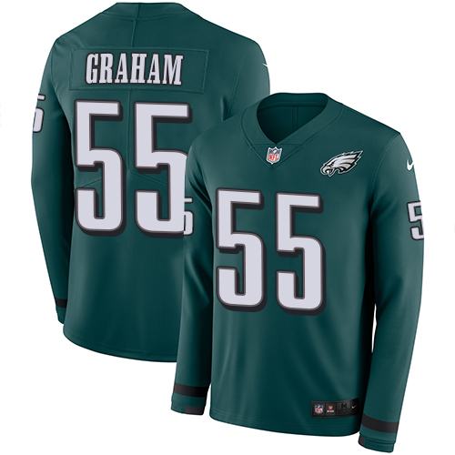 Nike Eagles #55 Brandon Graham Midnight Green Team Color Men's Stitched NFL Limited Therma Long Sleeve Jersey - 副本 Nike Eagles #55 Brandon Graham Midnight Green Team Color Men's Stitched NFL Limited Therma Long Sleeve Jersey - 副本