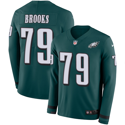 Nike Eagles #79 Brandon Brooks Midnight Green Team Color Men's Stitched NFL Limited Therma Long Sleeve Jersey Nike Eagles #79 Brandon Brooks Midnight Green Team Color Men's Stitched NFL Limited Therma Long Sleeve Jersey