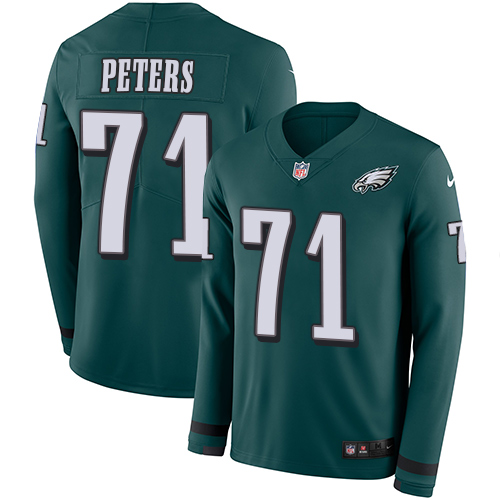 Nike Eagles #71 Jason Peters Midnight Green Team Color Men's Stitched NFL Limited Therma Long Sleeve Jersey Nike Eagles #71 Jason Peters Midnight Green Team Color Men's Stitched NFL Limited Therma Long Sleeve Jersey