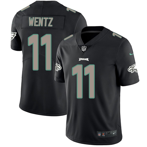 Nike Eagles #11 Carson Wentz Black Men's Stitched NFL Limited Rush Impact Jersey - 副本 Nike Eagles #11 Carson Wentz Black Men's Stitched NFL Limited Rush Impact Jersey - 副本
