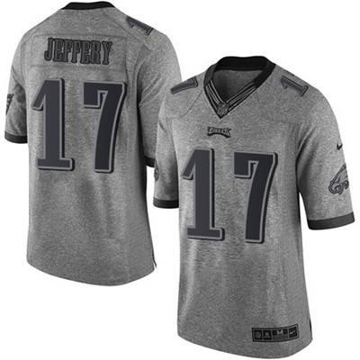 Nike Eagles #17 Alshon Jeffery Gray Men's Stitched NFL Limited Gridiron Gray Jersey Nike Eagles #17 Alshon Jeffery Gray Men's Stitched NFL Limited Gridiron Gray Jersey