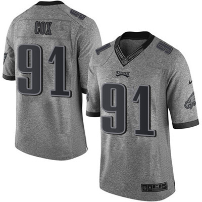 Nike Eagles #91 Fletcher Cox Gray Men's Stitched NFL Limited Gridiron Gray Jersey Nike Eagles #91 Fletcher Cox Gray Men's Stitched NFL Limited Gridiron Gray Jersey