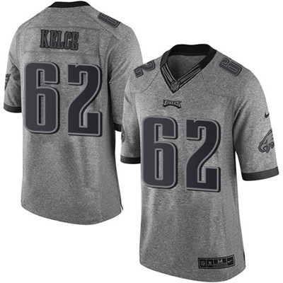 Nike Eagles #62 Jason Kelce Gray Men's Stitched NFL Limited Gridiron Gray Jersey Nike Eagles #62 Jason Kelce Gray Men's Stitched NFL Limited Gridiron Gray Jersey