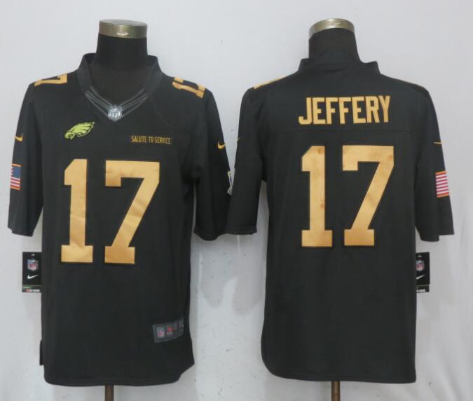 Nike Eagles #17 Alshon Jeffery Anthracite Gold Salute To Service Limited Jersey Nike Eagles #17 Alshon Jeffery Anthracite Gold Salute To Service Limited Jersey