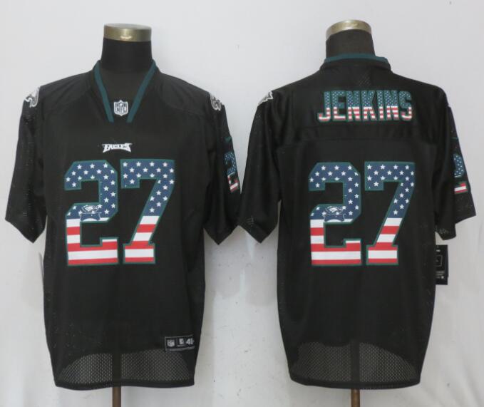Nike Eagles #27 Malcolm Jenkins Black USA Flag Elite Jersey Nike Eagles #27 Malcolm Jenkins Black USA Flag Elite Jersey