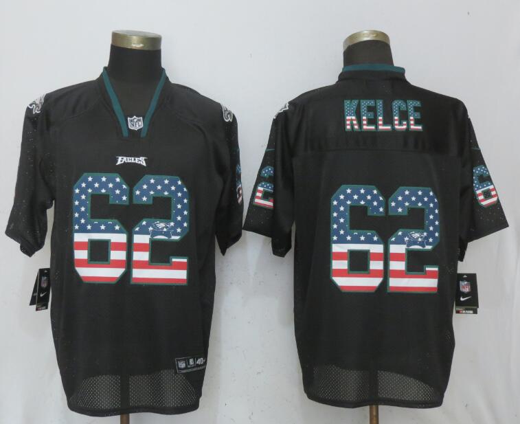 Nike Eagles #62 Jason Kelce Black USA Flag Elite Jersey Nike Eagles #62 Jason Kelce Black USA Flag Elite Jersey