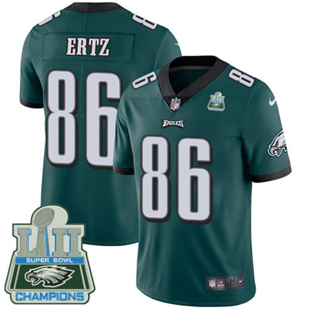 Nike Eagles #86 Zach Ertz Midnight Green Team Color Super Bowl LII Champions Men's Stitched NFL Vapor Untouchable Limited Jersey Nike Eagles #86 Zach Ertz Midnight Green Team Color Super Bowl LII Champions Men's Stitched NFL Vapor Untouchable Limited Jersey