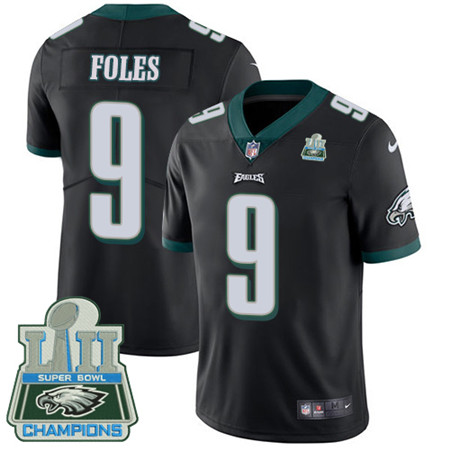 Nike Eagles #9 Nick Foles Black Alternate Super Bowl LII Champions Men's Stitched NFL Vapor Untouchable Limited Jersey Nike Eagles #9 Nick Foles Black Alternate Super Bowl LII Champions Men's Stitched NFL Vapor Untouchable Limited Jersey