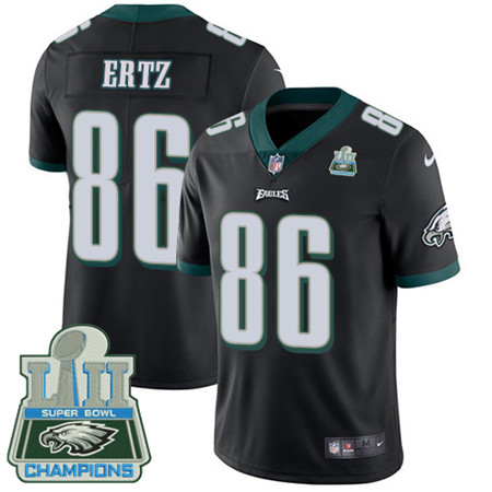 Nike Eagles #86 Zach Ertz Black Alternate Super Bowl LII Champions Men's Stitched NFL Vapor Untouchable Limited Jersey Nike Eagles #86 Zach Ertz Black Alternate Super Bowl LII Champions Men's Stitched NFL Vapor Untouchable Limited Jersey