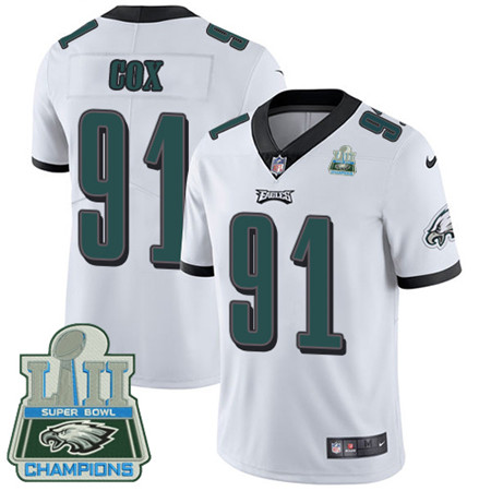 Nike Eagles #91 Fletcher Cox White Super Bowl LII Champions Men's Stitched NFL Vapor Untouchable Limited Jersey Nike Eagles #91 Fletcher Cox White Super Bowl LII Champions Men's Stitched NFL Vapor Untouchable Limited Jersey