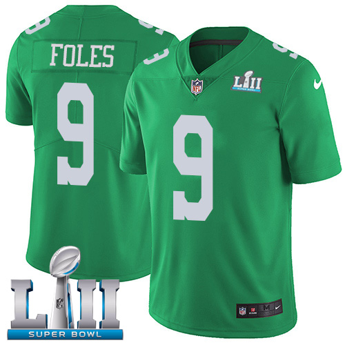 Nike Eagles #9 Nick Foles Green Men's Super Bowl LII Stitched NFL Limited Rush Jersey Nike Eagles #9 Nick Foles Green Men's Super Bowl LII Stitched NFL Limited Rush Jersey