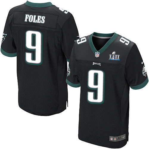 Nike Eagles #9 Nick Foles Black Alternate Super Bowl LII Men's Stitched NFL Elite Jersey Nike Eagles #9 Nick Foles Black Alternate Super Bowl LII Men's Stitched NFL Elite Jersey