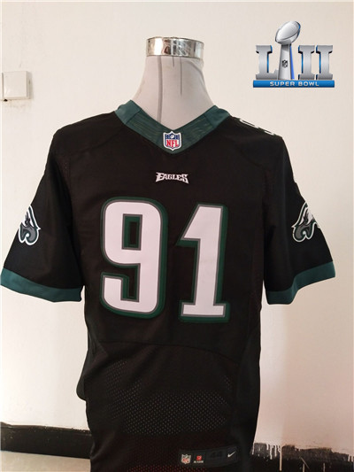 NEW Philadelphia Eagles #91 Fletcher Cox Black Super Bowl LII Alternate NFL New Elite Jersey NEW Philadelphia Eagles #91 Fletcher Cox Black Super Bowl LII Alternate NFL New Elite Jersey