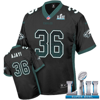 Nike Eagles #36 Jay Ajayi Black Alternate Super Bowl LII Men's Stitched NFL Elite Drift Fashion Jersey Nike Eagles #36 Jay Ajayi Black Alternate Super Bowl LII Men's Stitched NFL Elite Drift Fashion Jersey