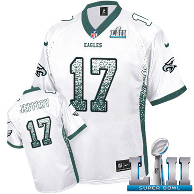 Nike Eagles #17 Alshon Jeffery White Super Bowl LII Men's Stitched NFL Elite Drift Fashion Jersey Nike Eagles #17 Alshon Jeffery White Super Bowl LII Men's Stitched NFL Elite Drift Fashion Jersey