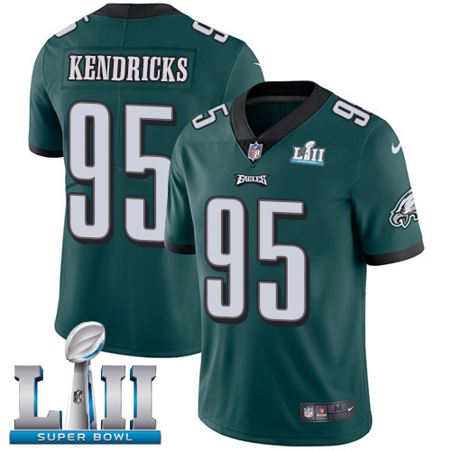 Nike Eagles #95 Mychal Kendricks Midnight Green Team Color Super Bowl LII Men's Stitched NFL Vapor Untouchable Limited Jersey Nike Eagles #95 Mychal Kendricks Midnight Green Team Color Super Bowl LII Men's Stitched NFL Vapor Untouchable Limited Jersey