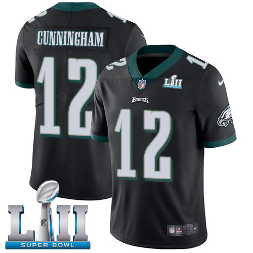 Nike Eagles #12 Randall Cunningham Black Alternate Super Bowl LII Men's Stitched NFL Vapor Untouchable Limited Jersey Nike Eagles #12 Randall Cunningham Black Alternate Super Bowl LII Men's Stitched NFL Vapor Untouchable Limited Jersey