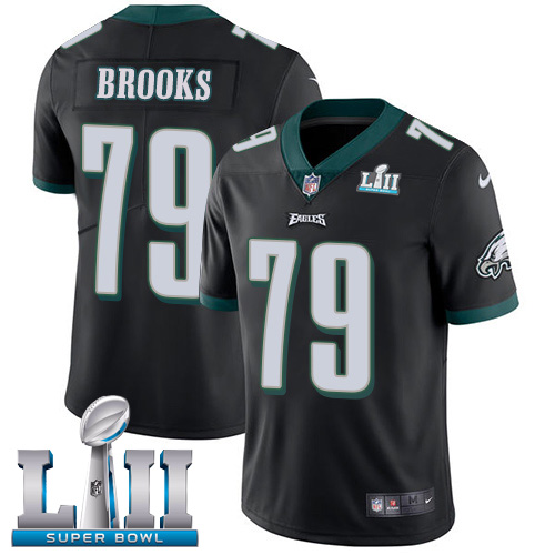 Nike Eagles #79 Brandon Brooks Black Alternate Super Bowl LII Men's Stitched NFL Vapor Untouchable Limited Jersey Nike Eagles #79 Brandon Brooks Black Alternate Super Bowl LII Men's Stitched NFL Vapor Untouchable Limited Jersey