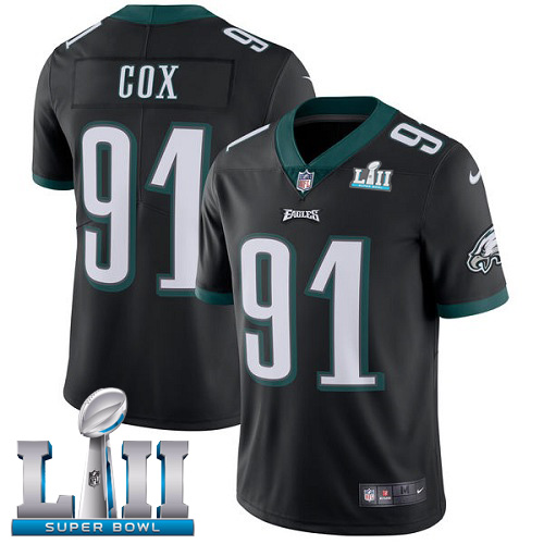 Nike Eagles #91 Fletcher Cox Black Alternate Super Bowl LII Men's Stitched NFL Vapor Untouchable Limited Jersey Nike Eagles #91 Fletcher Cox Black Alternate Super Bowl LII Men's Stitched NFL Vapor Untouchable Limited Jersey