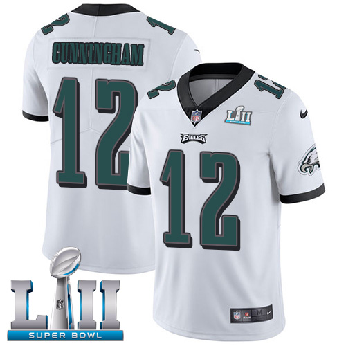 Nike Eagles #12 Randall Cunningham White Super Bowl LII Men's Stitched NFL Vapor Untouchable Limited Jersey Nike Eagles #12 Randall Cunningham White Super Bowl LII Men's Stitched NFL Vapor Untouchable Limited Jersey
