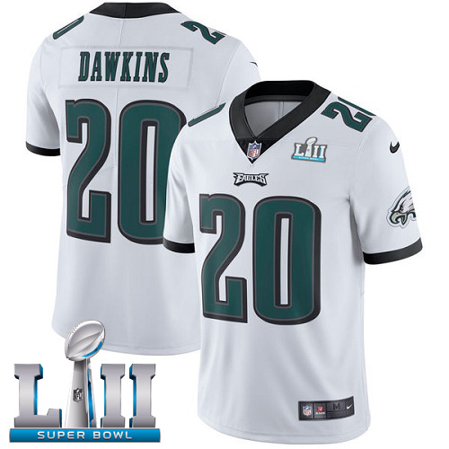Nike Eagles #20 Brian Dawkins White Super Bowl LII Men's Stitched NFL Vapor Untouchable Limited Jersey Nike Eagles #20 Brian Dawkins White Super Bowl LII Men's Stitched NFL Vapor Untouchable Limited Jersey