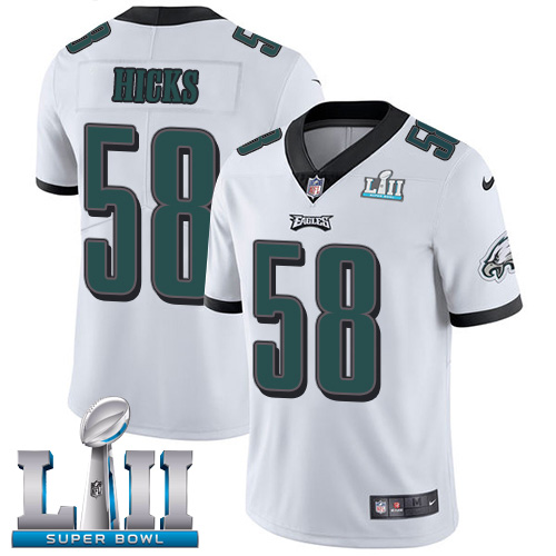 Nike Eagles #58 Jordan Hicks White Super Bowl LII Men's Stitched NFL Vapor Untouchable Limited Jersey Nike Eagles #58 Jordan Hicks White Super Bowl LII Men's Stitched NFL Vapor Untouchable Limited Jersey