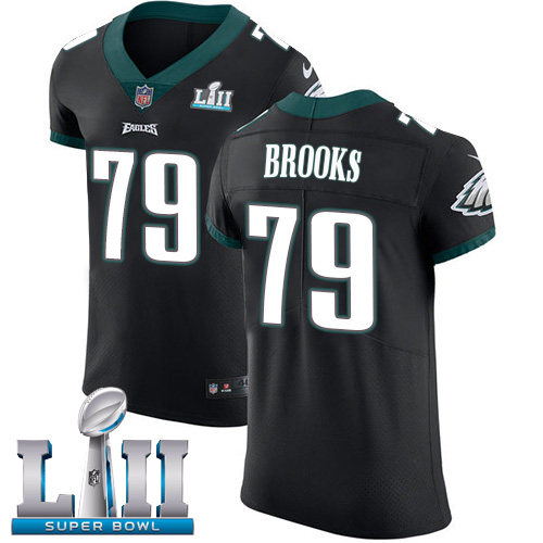 Nike Eagles #79 Brandon Brooks Black Alternate Super Bowl LII Men's Stitched NFL Vapor Untouchable Elite Jersey Nike Eagles #79 Brandon Brooks Black Alternate Super Bowl LII Men's Stitched NFL Vapor Untouchable Elite Jersey
