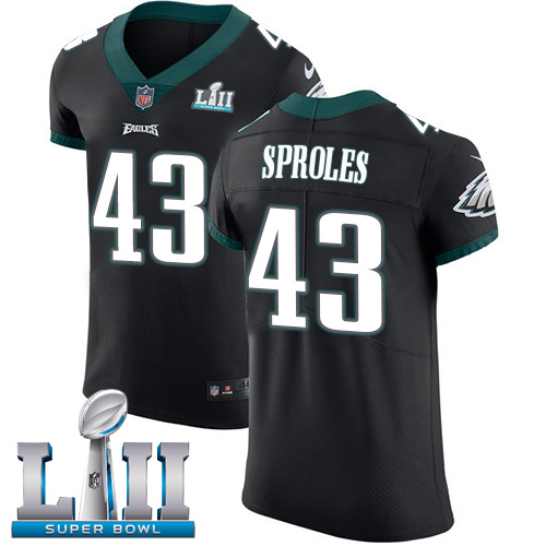Nike Eagles #43 Darren Sproles Black Alternate Super Bowl LII Men's Stitched NFL Vapor Untouchable Elite Jersey Nike Eagles #43 Darren Sproles Black Alternate Super Bowl LII Men's Stitched NFL Vapor Untouchable Elite Jersey