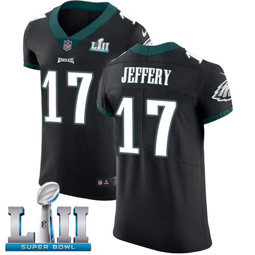 Nike Eagles #17 Alshon Jeffery Black Alternate Super Bowl LII Men's Stitched NFL Vapor Untouchable Elite Jersey Nike Eagles #17 Alshon Jeffery Black Alternate Super Bowl LII Men's Stitched NFL Vapor Untouchable Elite Jersey
