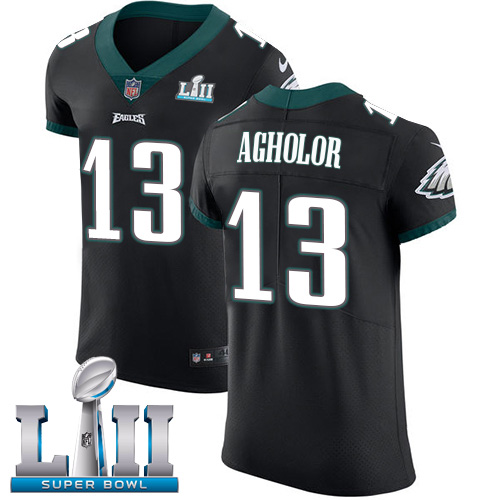 Nike Eagles #13 Nelson Agholor Black Alternate Super Bowl LII Men's Stitched NFL Vapor Untouchable Elite Jersey Nike Eagles #13 Nelson Agholor Black Alternate Super Bowl LII Men's Stitched NFL Vapor Untouchable Elite Jersey