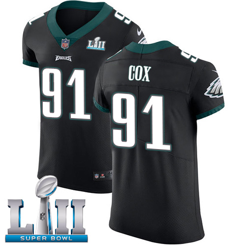 Nike Eagles #91 Fletcher Cox Black Alternate Super Bowl LII Men's Stitched NFL Vapor Untouchable Elite Jersey Nike Eagles #91 Fletcher Cox Black Alternate Super Bowl LII Men's Stitched NFL Vapor Untouchable Elite Jersey