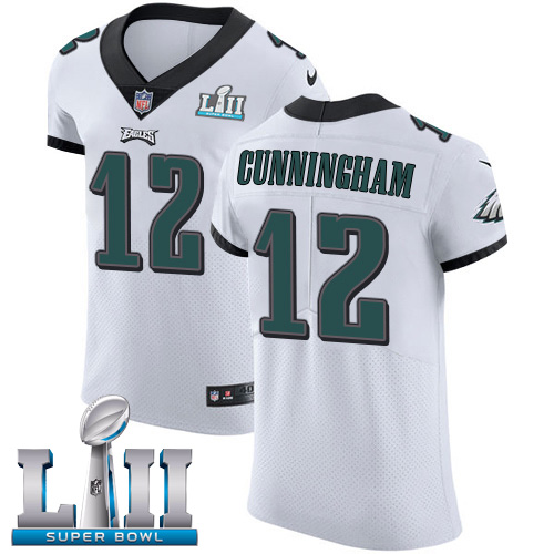 Nike Eagles #12 Randall Cunningham White Super Bowl LII Men's Stitched NFL Vapor Untouchable Elite Jersey Nike Eagles #12 Randall Cunningham White Super Bowl LII Men's Stitched NFL Vapor Untouchable Elite Jersey