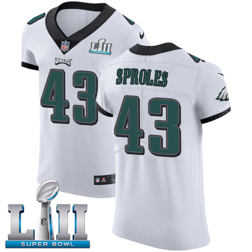 Nike Eagles #43 Darren Sproles White Super Bowl LII Men's Stitched NFL Vapor Untouchable Elite Jersey Nike Eagles #43 Darren Sproles White Super Bowl LII Men's Stitched NFL Vapor Untouchable Elite Jersey