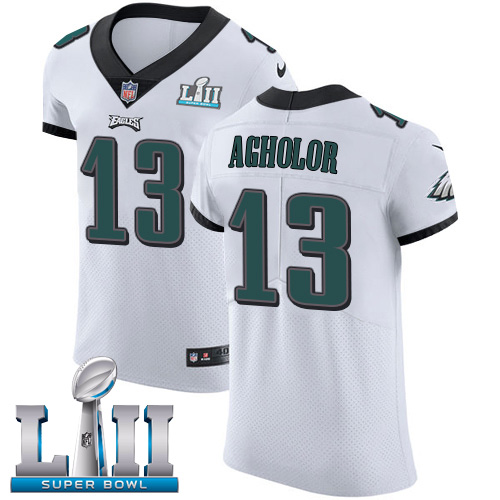 Nike Eagles #13 Nelson Agholor White Super Bowl LII Men's Stitched NFL Vapor Untouchable Elite Jersey Nike Eagles #13 Nelson Agholor White Super Bowl LII Men's Stitched NFL Vapor Untouchable Elite Jersey