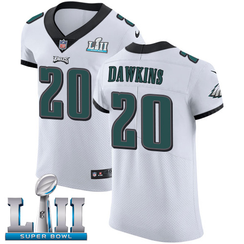 Nike Eagles #20 Brian Dawkins White Super Bowl LII Men's Stitched NFL Vapor Untouchable Elite Jersey Nike Eagles #20 Brian Dawkins White Super Bowl LII Men's Stitched NFL Vapor Untouchable Elite Jersey