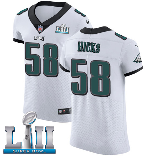 Nike Eagles #58 Jordan Hicks White Super Bowl LII Men's Stitched NFL Vapor Untouchable Elite Jersey Nike Eagles #58 Jordan Hicks White Super Bowl LII Men's Stitched NFL Vapor Untouchable Elite Jersey