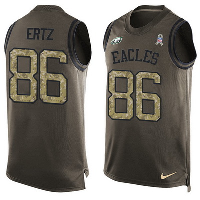 Men's Eagles #86 Zach Ertz Green Salute to Service Hot Pressing Player Name & Number Nike NFL Tank Top Jersey Men's Eagles #86 Zach Ertz Green Salute to Service Hot Pressing Player Name & Number Nike NFL Tank Top Jersey