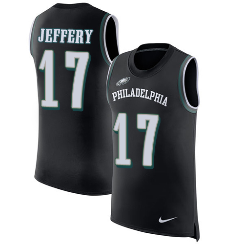 Nike Eagles #17 Alshon Jeffery Black Alternate Men's Stitched NFL Limited Rush Tank Top Jersey Nike Eagles #17 Alshon Jeffery Black Alternate Men's Stitched NFL Limited Rush Tank Top Jersey